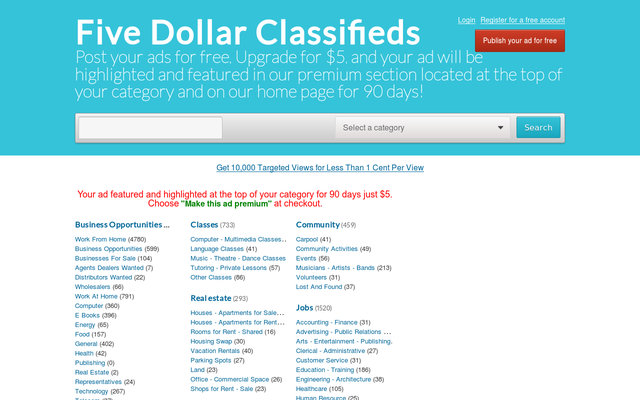 fivedollarclassifieds.com